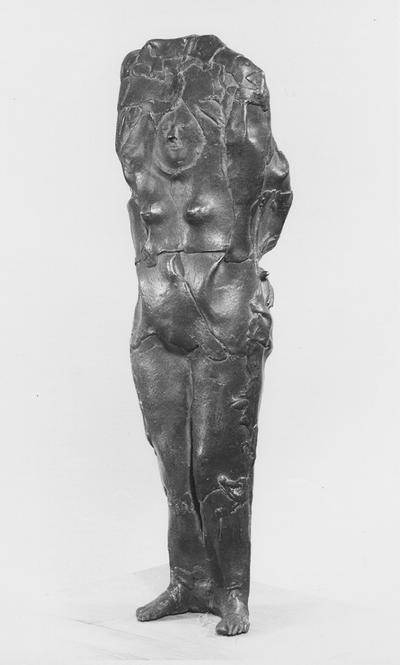 A bronze sculpture of a female nude with a Georgian marble base entitled 