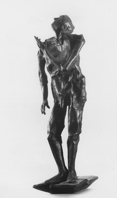 A bronze sculpture with a Georgian marble base entitled 