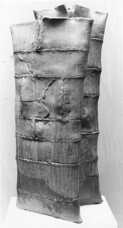 A pouch clay vessel by John Tuska