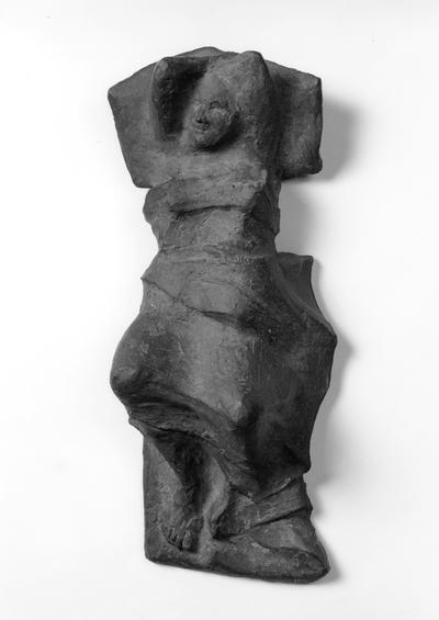A ceramic sculpture of a human figure entitled 