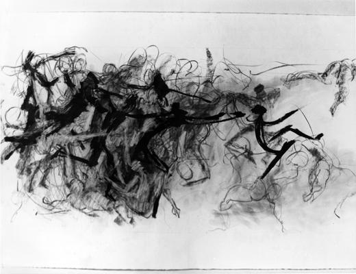 An ink wash study of human figures by John Tuska