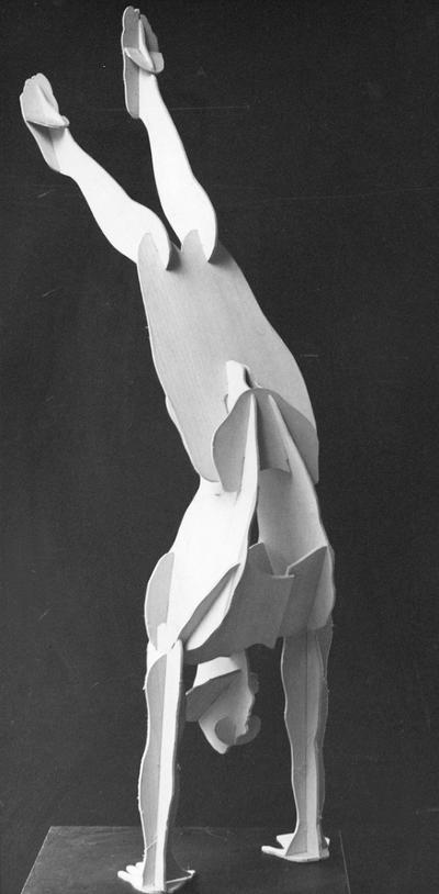 A basswood pattern for a Plexiglas figure by John Tuska
