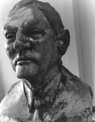 An unfinished bronze John Sherman Cooper bust by John Tuska