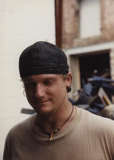 Andrew Marsh at the University of Kentucky foundry during the casting of 