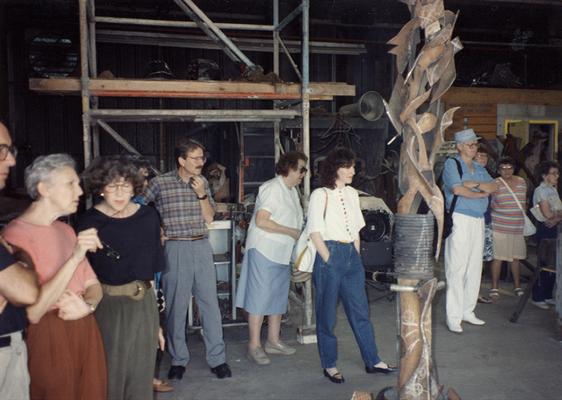 A group of unidentified persons at the University of Kentucky foundry viewing 