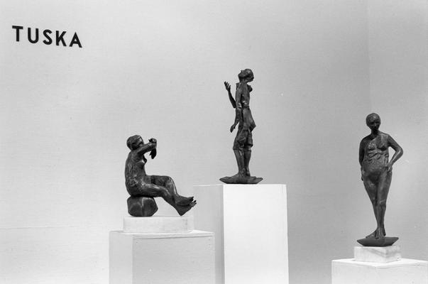 Three bronze figure sculptures in the 