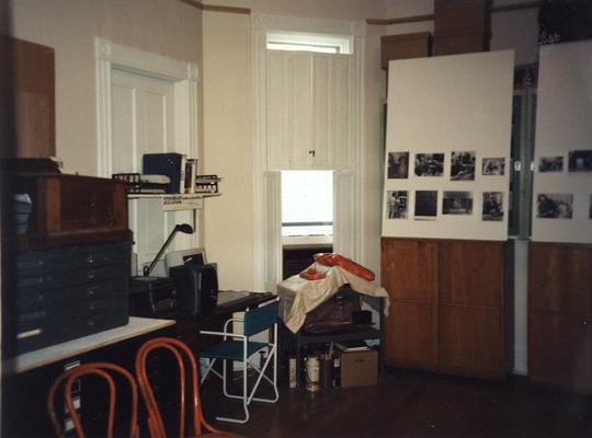 An image of a room in the Tuska Gallery, at the opening of the Gallery, which was the home of John Tuska