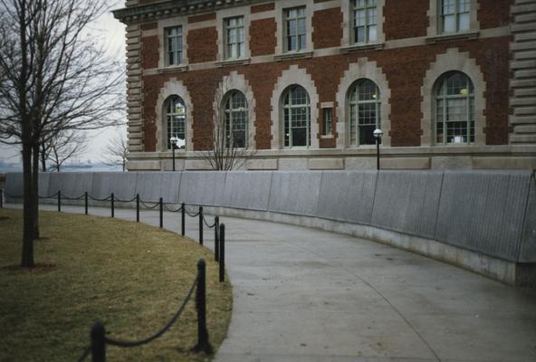 An image of the Immigrant Wall on Ellis Island, New York. John Tuska's Grandmother's name is listed on the Wall. Tuska visited Ellis Island after scattering Miriam Tuska's ashes in Asbury Park days earlier