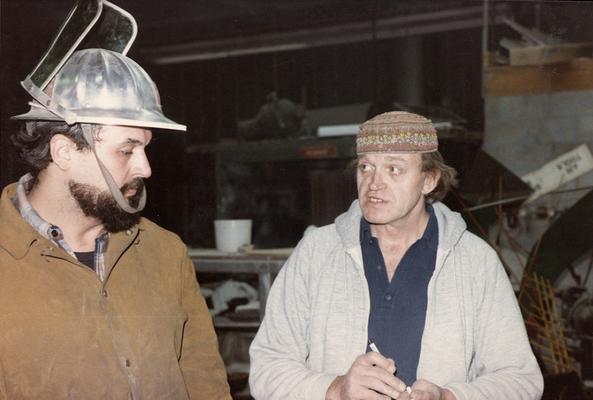 Jack Gron and John Tuska in the University of Kentucky foundry. The photograph was taken by Zig Gierlach