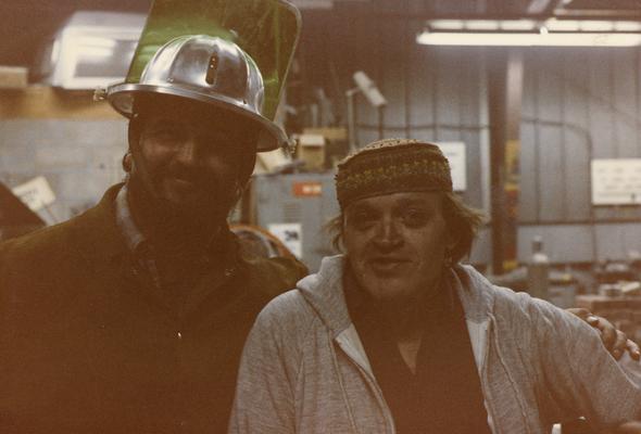 Jack Gron and John Tuska in the University of Kentucky foundry. The photograph was taken by Zig Gierlach