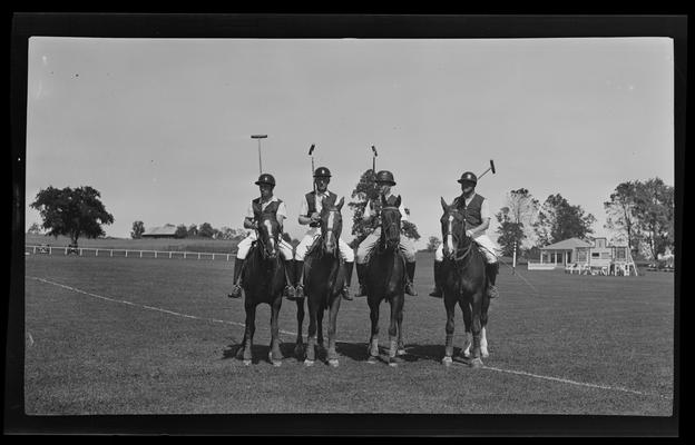 Iroquois Hunt Club; Polo team players, on horseback