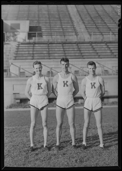 Track team, three members of track team (1938 Kentuckian) (University of Kentucky)