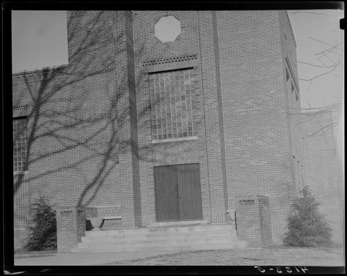 Campus Scenes; 1939 Kentuckian) (University of Kentucky), exterior entrance to unmarked building