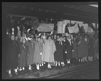 UK fans at train station