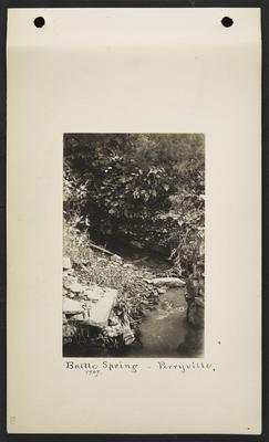 Small spring with a few large rocks, notation                          Battle Spring, Perryville, 1907