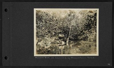 River with walking path along left bank, notation                          Wilson's Run at Crossing of Meauxtown Road