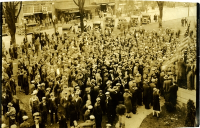 Crowd of protesters. 