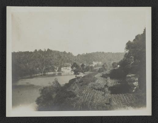 River and a farm field