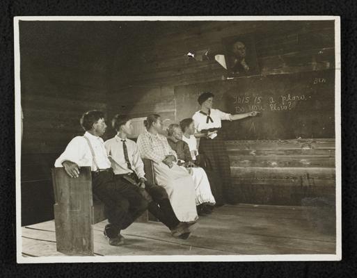 Alabama students. Back of the photograph reads: A Moonlight School at Mt. Hebron, Alabama