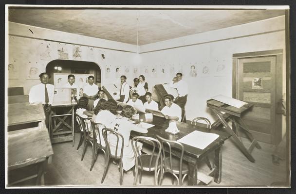 Arizona students. Hispanic students sitting around a table in a classroom