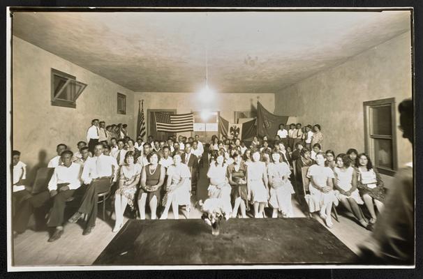 Arizona students. Large group of unidentified Hispanic students sitting in a classroom, facing the camera