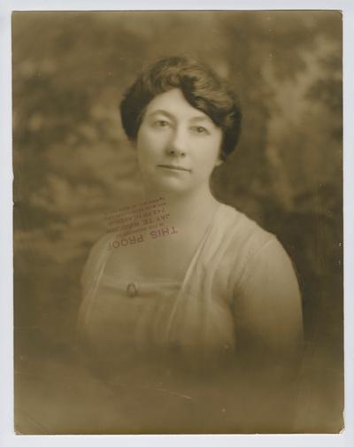 Portrait proof of Cora Wilson Stewart, bust-length