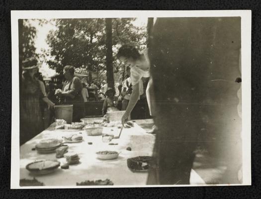 Kentucky students. Back of the photograph reads: 'Wittles is up'. Community rally at Grant Adult School, Marshall County