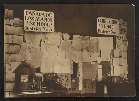 Displays from the Cañada De Los Alamas School, District No. 3 and Cerro Gordo School, District No. 3, in New Mexico