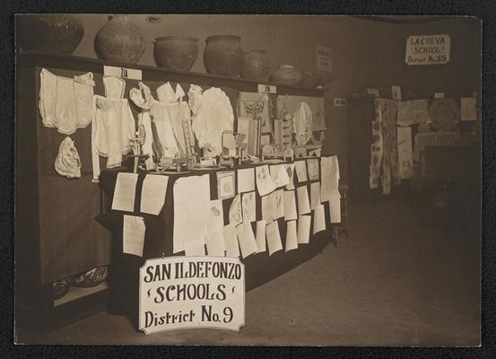 Display from the San Ildefonzo Schools, District No. 9, in New Mexico