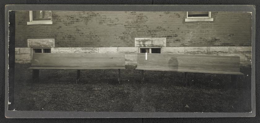 Recitation seats made by Manual Training Class in Dry Creek School, Kentucky, at a cost of 98 cents each. They won second prize at School Fair