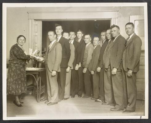 North Carolina students. Back of the photograph reads: A group of North Carolina students who have just passed out of the illiterate class and are receiving their certificates for completing first course