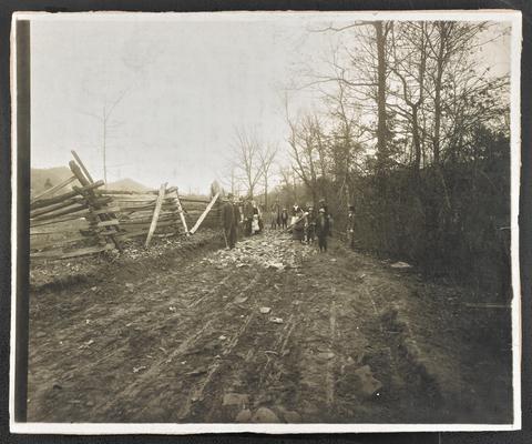 Made road in front of New Hope School house