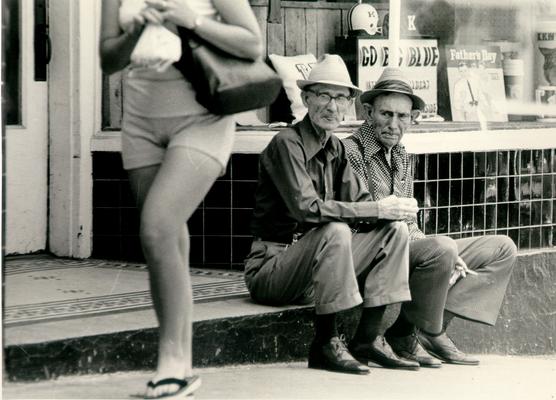 Groups; Unidentified; Two hotshots check out a passer-by