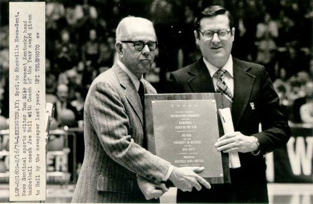 Hall, Joe B.; Joe B. Hall being crowned the 