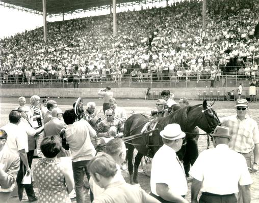 Horses; Harness Racing; Winner's Circle; Nevele Pride and Stanley Dancer, 1969