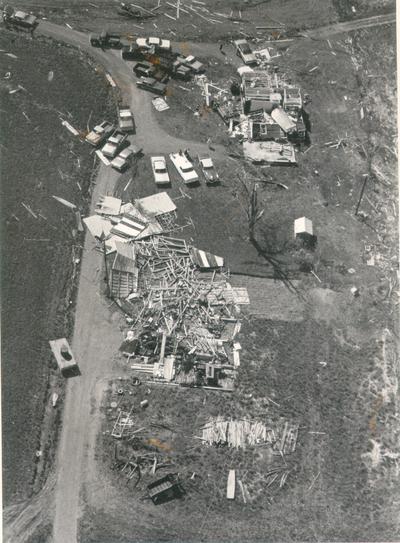 Colombia; 1971 Tornado; Extensive damage to a home and a barn
