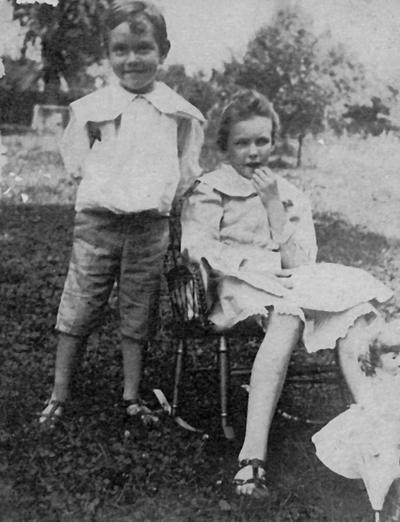Anderson, F. Paul, Dean of Mechanical Engineering, 1892 - 1918, Dean of Engineering, 1918 - 1934, birth 1867, death April 8, 1934, Photo of Anderson as a young boy, approximately 6 years old, with sister, Virginia