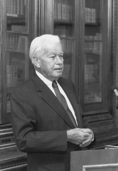 Combs, Bert, b. 1911, d. 1991, Alumnus, LL.B., 1937, Attorney, Judge, Kentucky Court of Appeals and United States Court of Appeals, 6th District, Governor of Kentucky, 1959 - 1963, Member, Board of Trustees