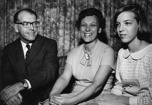 Dowd, David L., Professor, History Department, pictured with his wife, Lyla and daughter Sandrette