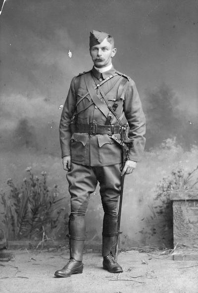 Ellershaw, Edward, Alumnus, 1889, pictured in uniform, Photographer: Able Lewis and Son