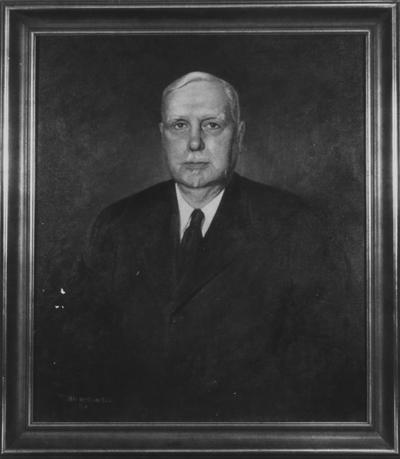 Graham, James Hiram, birth 1879, death 1960, Dean Emeritus of College of Engineering, 1935 - 1946, photo of portrait painted circa 1945