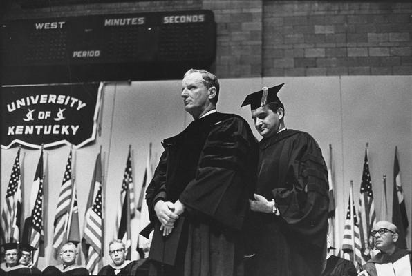 Arthur, William B., 1937 alumnus, Receiving honorary degree in 1966 from Dr. Glenwood Creech