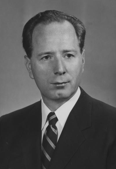 Martin, Leslie, Professor of Higher Education, College of Education, Dean of Men, photograph by Adam Pepoit Studio, from Public Relations Department