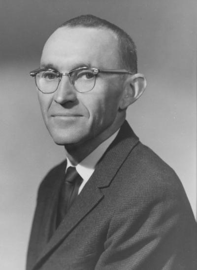 Overfield, Ernest, Instructor in English Department, photograph by Herb Schorpflin