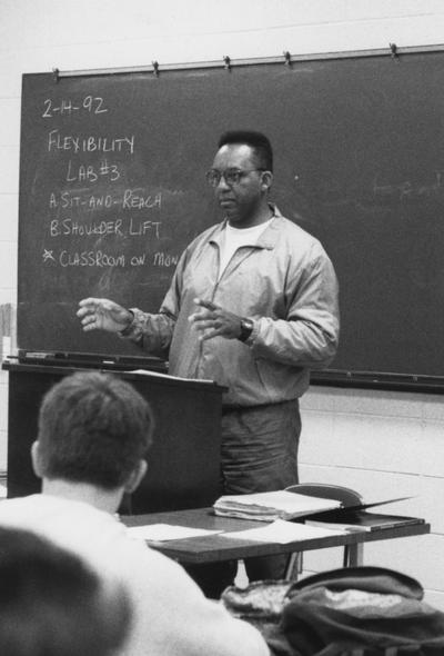 Parker, Steve, African American Assistant Professor of health, physical education and recreation in the College of Education, from March 5, 1992 Communi-K