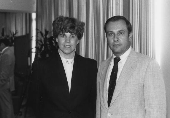 Blevins, Vivian Bowling, Director of Southeast Community College, pictured with former University of Kentucky President Charles Wethington