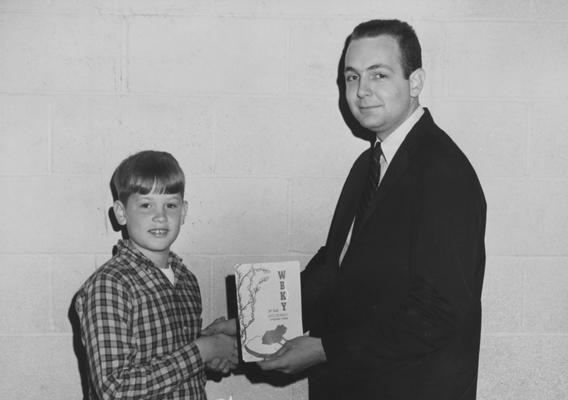 Robinson, Steven Ray, Artist, pictured with Dave ? Station Manager WBKY / WUKY, from Public Relations Department