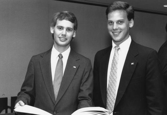 Rose, James III, 1988 - 1989 Student Government Association President 1988, pictured with Sean Lohman