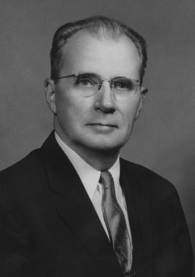 Schwenderman, Joseph Raymond, Chairman and Professor of Geography, from Public Relations Department, photograph by Adam Pepiot Studio