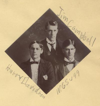 Campbell, Jim, Alumnus, pictured (top) with Harry Davidson (left) and W. G. Sugg (right)